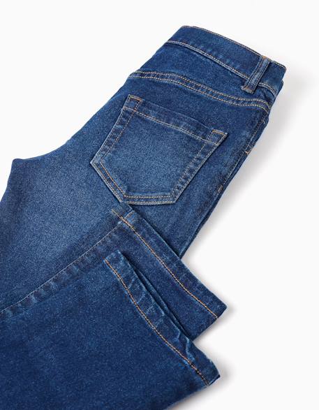 Pantalon en jean à coupe droite Bleu+Bleu foncé 8 - vertbaudet enfant 