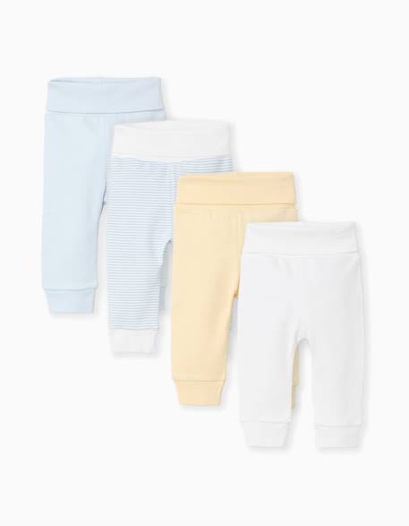 Bébé-3 pantalons en coton rayés/imprimés