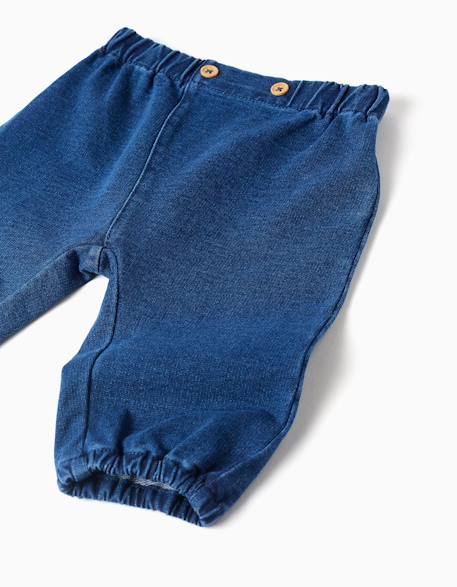 Pantalon en jean avec boutons décoratifs Bleu clair 3 - vertbaudet enfant 
