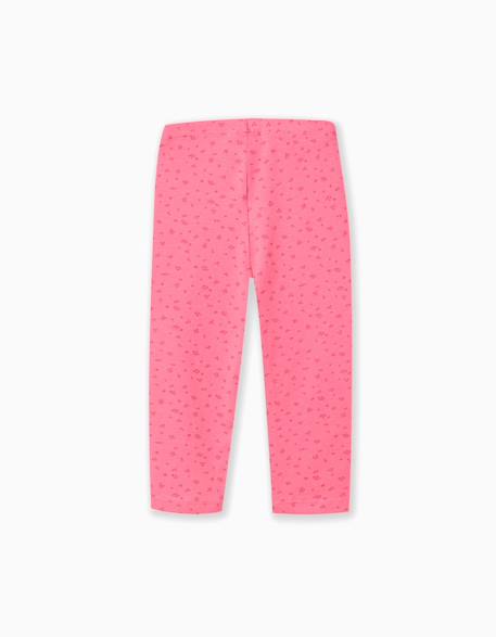 Lot de 2 leggings en coton unis/à fleurs Rose 3 - vertbaudet enfant 