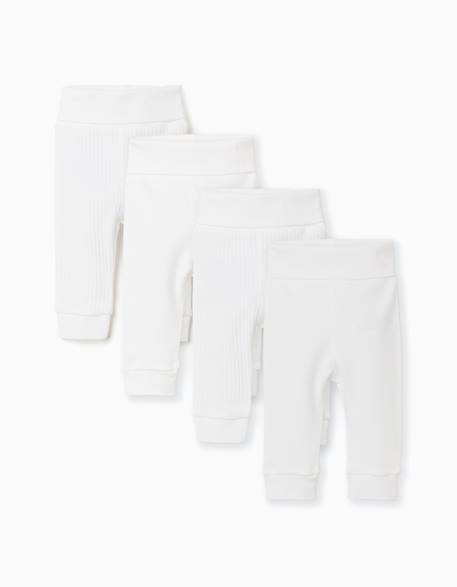 Bébé-Lot de 4 pantalons en coton unis/côtelés