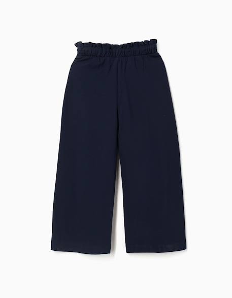 Pantalon à jambe large en point de rome Bleu foncé 2 - vertbaudet enfant 