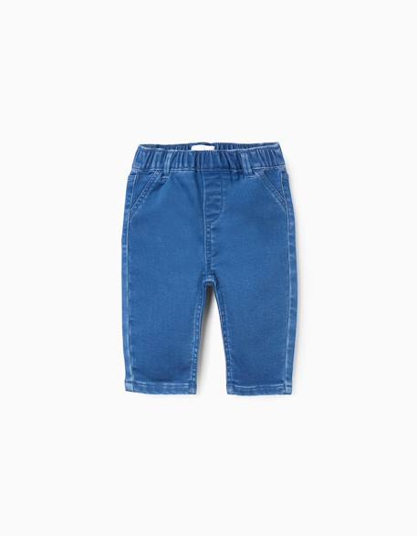 Pantalon en jean à taille élastique Bleu 1 - vertbaudet enfant 