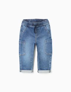 Bébé-Pantalon, jean-Pantalon en jean à coupe droite et poches cargo