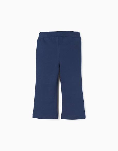 Legging évasé en coton peigné Bleu foncé+Rose foncé 2 - vertbaudet enfant 