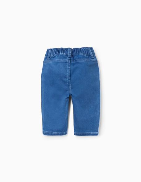 Pantalon en jean à taille élastique Bleu 2 - vertbaudet enfant 