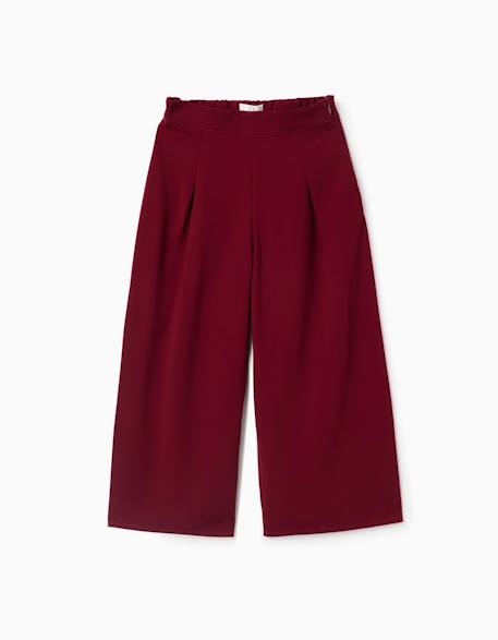 Pantalon à jambe large avec plis à l'avant Bleu+Rouge foncé 5 - vertbaudet enfant 