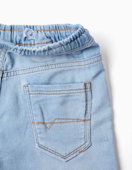 Pantalon de jogging en jean avec cordon Bleu clair 3 - vertbaudet enfant 
