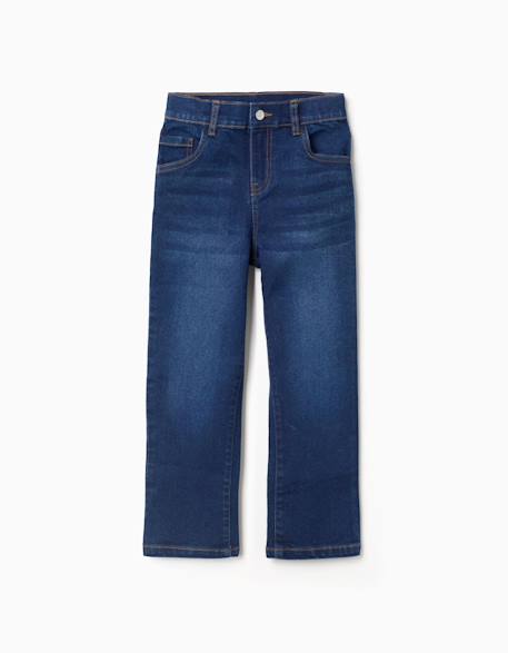 Pantalon en jean à coupe droite Bleu+Bleu foncé 5 - vertbaudet enfant 