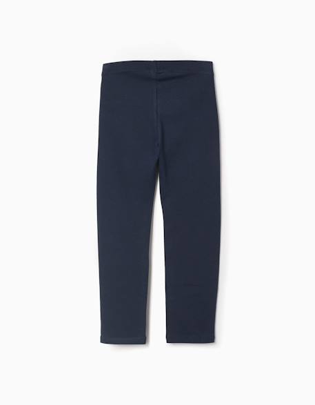 Lot de 2 leggings en coton unis/à fleurs Bleu+Rose 2 - vertbaudet enfant 