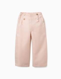 -Pantalon large en acétate avec boutons décoratifs