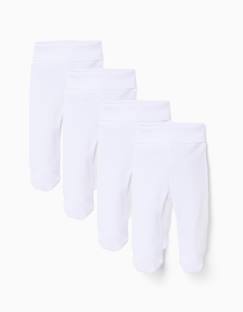 Bébé-Pantalon, jean-Lot de 4 pantalons à pieds en coton peigné