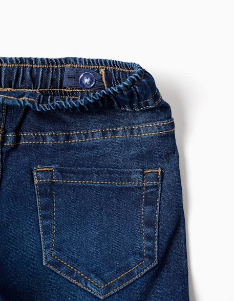 Pantalon en jean slim à cordon Bleu+Bleu foncé 7 - vertbaudet enfant 
