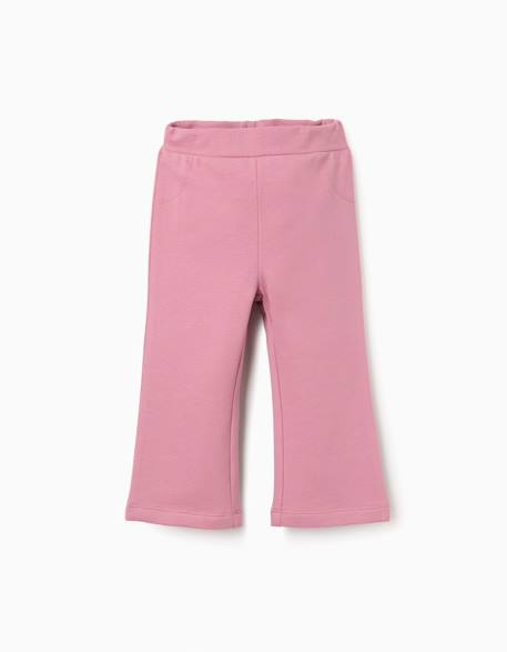 Legging évasé en coton peigné Bleu foncé+Rose foncé 5 - vertbaudet enfant 