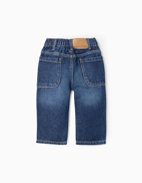 Pantalon en jean baggy Bleu 2 - vertbaudet enfant 