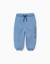 Pantalon de jogging en coton peigné à imprimé art thinker Bleu 1 - vertbaudet enfant 