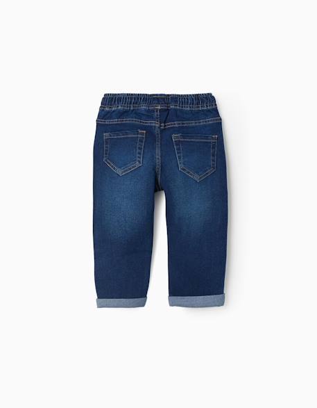 Pantalon en jean slim à cordon Bleu+Bleu foncé 6 - vertbaudet enfant 