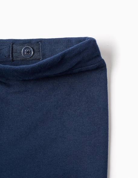 Legging évasé en coton peigné Bleu foncé+Rose foncé 3 - vertbaudet enfant 