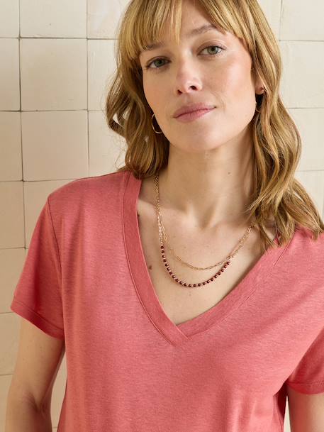 T-shirt grossesse col V vieux rose 5 - vertbaudet enfant 