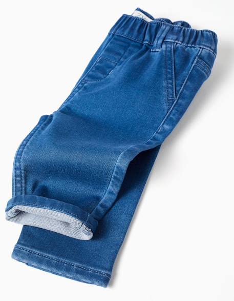 Pantalon en jean à taille élastique Bleu 3 - vertbaudet enfant 
