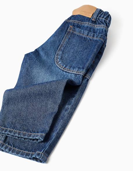 Pantalon en jean baggy Bleu 4 - vertbaudet enfant 