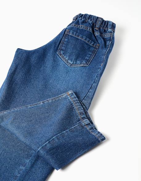 Pantalon en jean baggy Bleu 4 - vertbaudet enfant 
