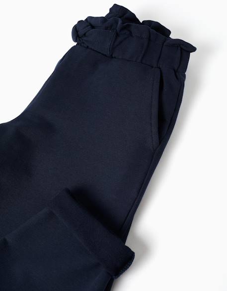 Pantalon à coupe droite avec nœud décoratif Bleu foncé 4 - vertbaudet enfant 