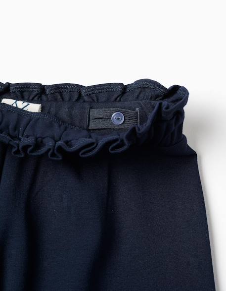 Pantalon à jambe large en point de rome Bleu foncé 3 - vertbaudet enfant 