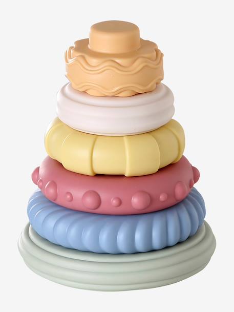 Pyramide sensorielle à empiler multicolore 1 - vertbaudet enfant 