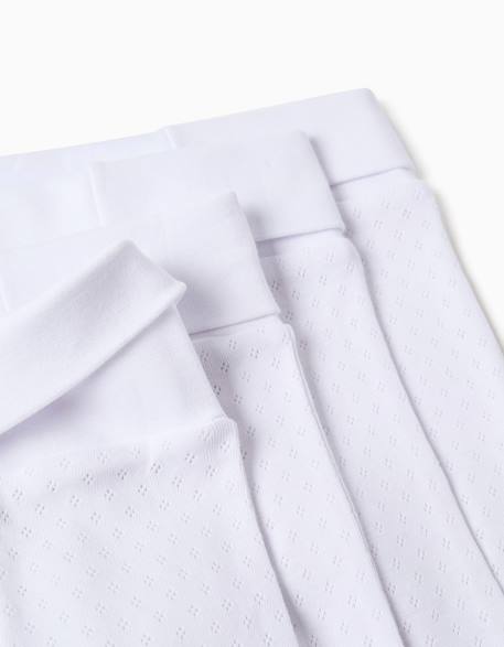 Lot de 4 pantalons à pieds en coton peigné Blanc 4 - vertbaudet enfant 