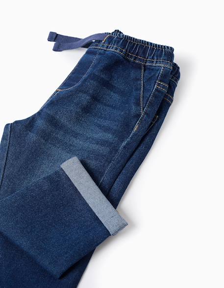 Pantalon en jean slim à cordon Bleu+Bleu foncé 8 - vertbaudet enfant 