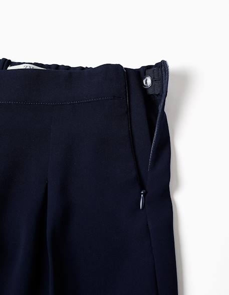 Pantalon à jambe large avec plis à l'avant Bleu+Rouge foncé 3 - vertbaudet enfant 