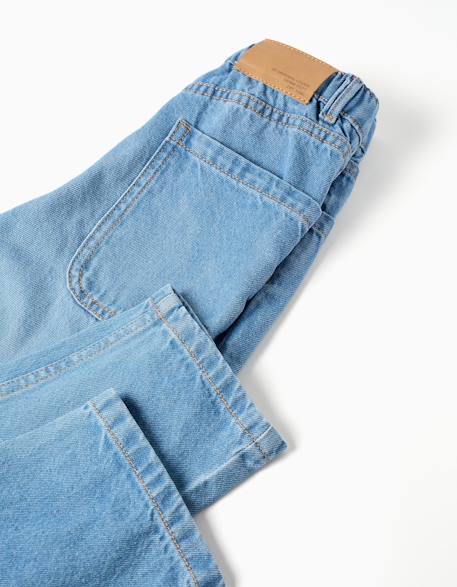 Pantalon en jean baggy Bleu+Bleu clair 8 - vertbaudet enfant 