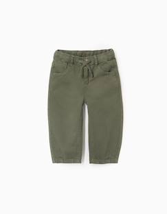 -Pantalon en sergé avec cordon de serrage