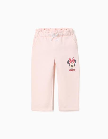 Pantalon de jogging en coton peigné à imprimé minnie Rose clair 1 - vertbaudet enfant 