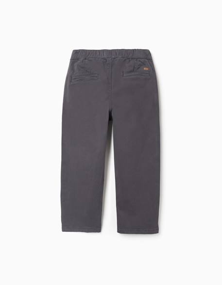 Pantalon chino baggy en sergé b&s Gris foncé 4 - vertbaudet enfant 