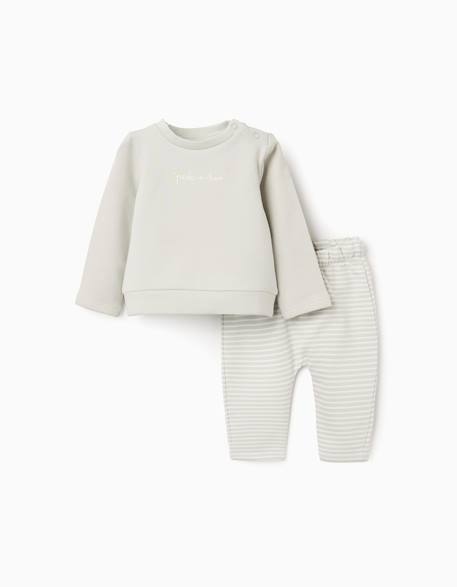 Bébé-Sweat + pantalon en coton peigné