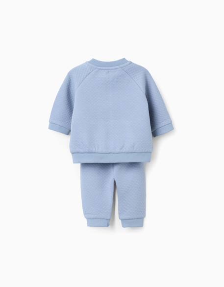 Ensemble matelassé de sweat zippé + pantalon Bleu clair 2 - vertbaudet enfant 