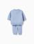 Ensemble matelassé de sweat zippé + pantalon Bleu clair 2 - vertbaudet enfant 