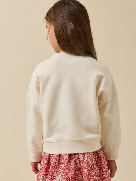 Sweat fille à message en tissu liberty - coton biologique Liberty lizzy 4 - vertbaudet enfant 
