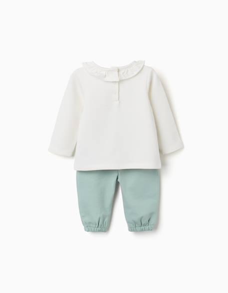 Sweat avec imprimé arc-en-ciel + pantalon Blanc 2 - vertbaudet enfant 