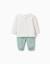 Sweat avec imprimé arc-en-ciel + pantalon Blanc 2 - vertbaudet enfant 