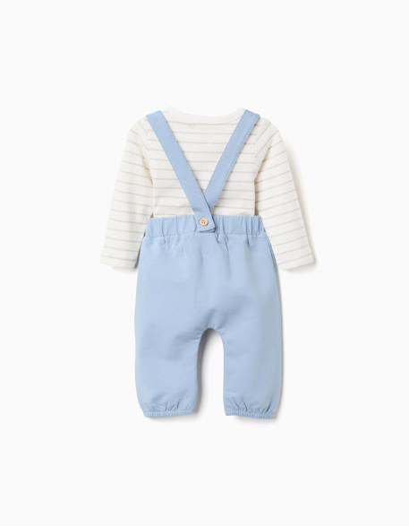 Body à manches longues rayé + pantalon Bleu clair 2 - vertbaudet enfant 