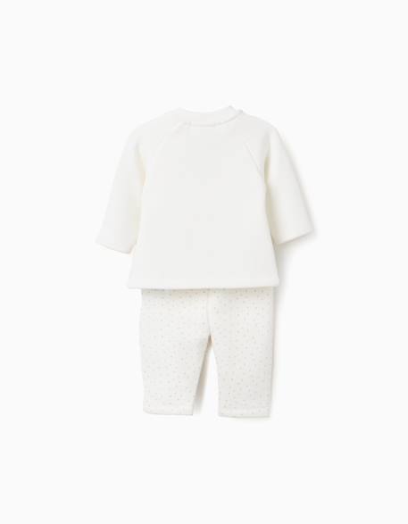 Sweat + pantalon à doublure en peluche Blanc 2 - vertbaudet enfant 
