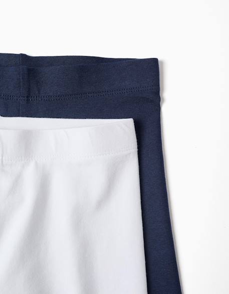 Pack 2 leggings Bleu nuit+Multicolore+Noir 7 - vertbaudet enfant 