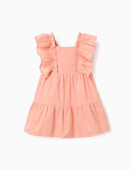 Bébé-Robe en coton à pois suisses et volants