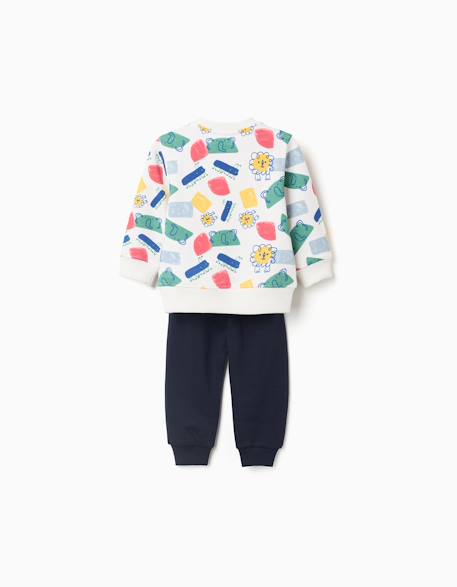 Sweat à motif + pantalon de jogging Blanc 2 - vertbaudet enfant 