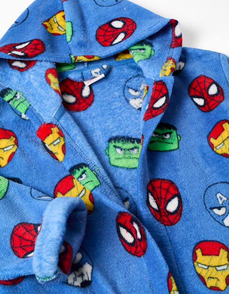 Robe de chambre en polaire corail à motif des avengers Bleu 3 - vertbaudet enfant 