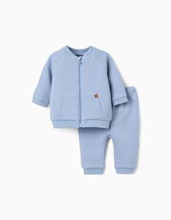 -Ensemble matelassé de sweat zippé + pantalon