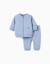 Ensemble matelassé de sweat zippé + pantalon Bleu clair 1 - vertbaudet enfant 